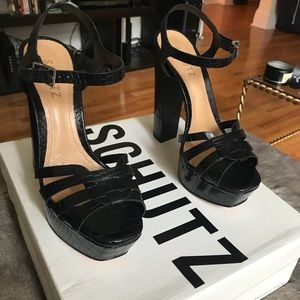 Schutz Liloka Croco platform heels